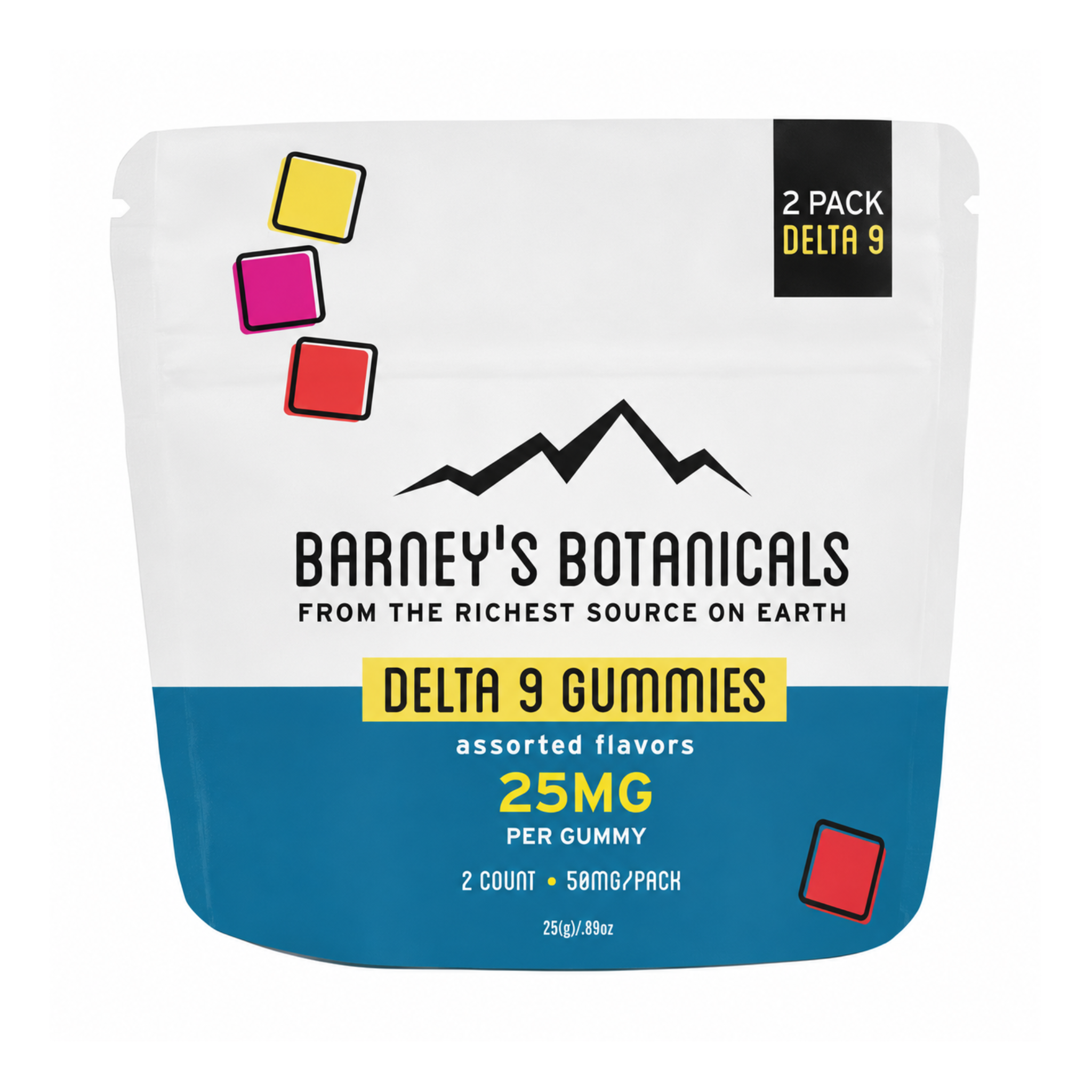 25mg Delta 9 THC Gummies - 2 count. Barney's Botanicals. 