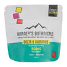 Packaging of Barney's Botanicals Delta 9 Gummies with colorful squares on a white background