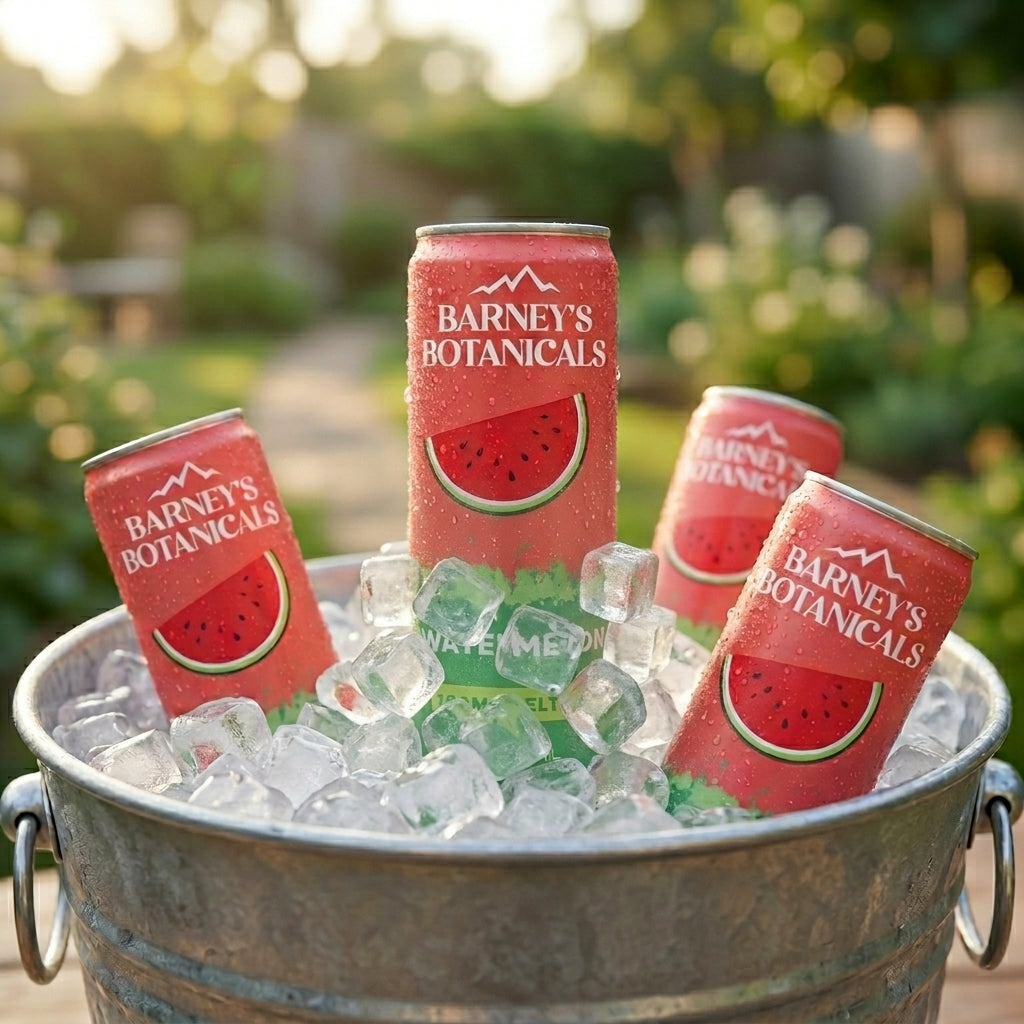 BArney's Botanicals Watermelon Seltzer Can 100mg 
