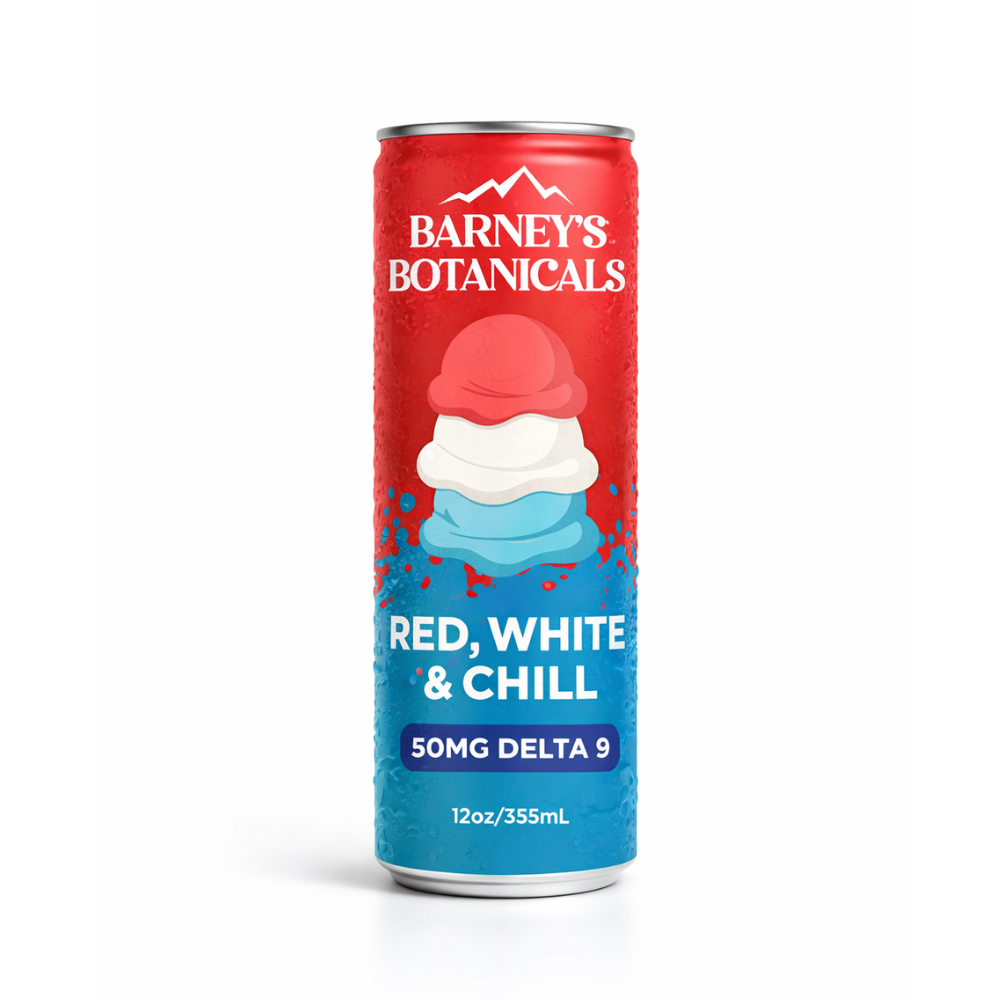 Barney's Botanicals Red, White & Chill product can on a white background
