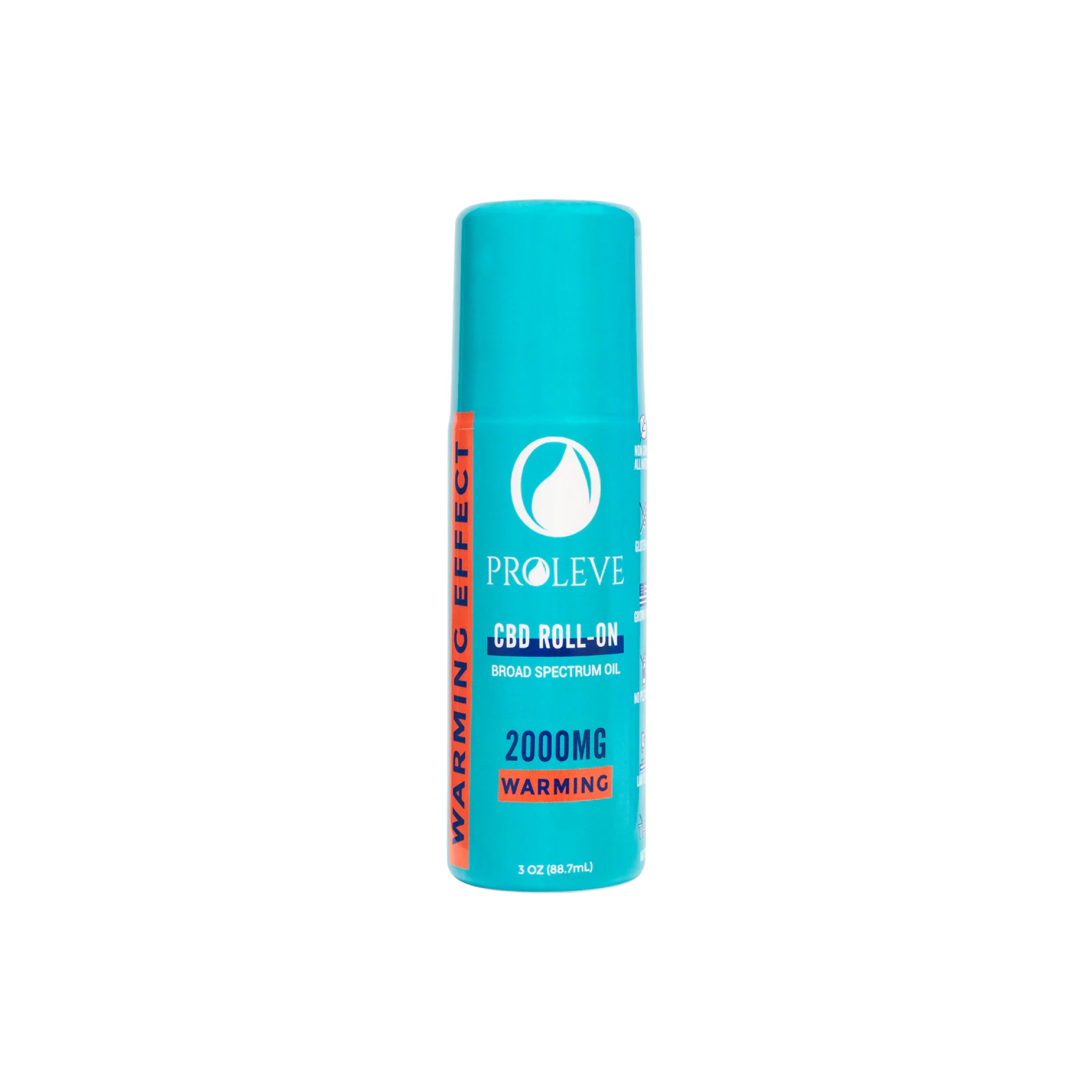 Proleve 2000mg CBD Broad Spectrum Warming Roll-On Bottle