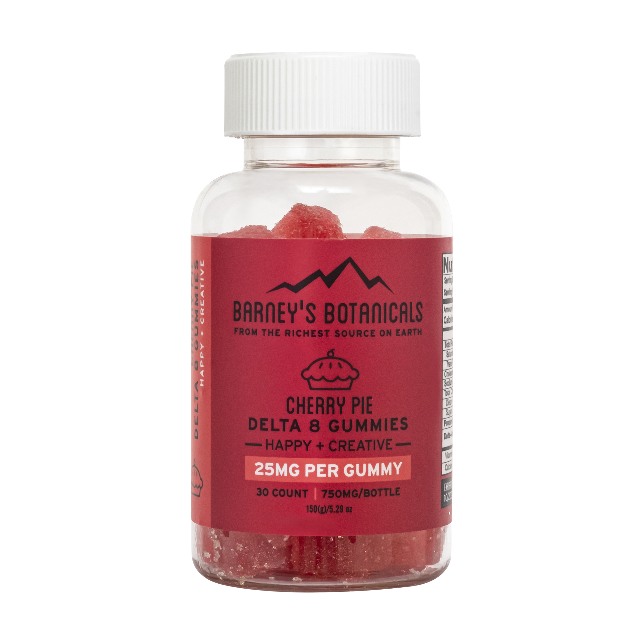 Barney's Botanticals 25mg Delta 8 Gummies in Cherry Pie Flavor - 30 Count Bottle