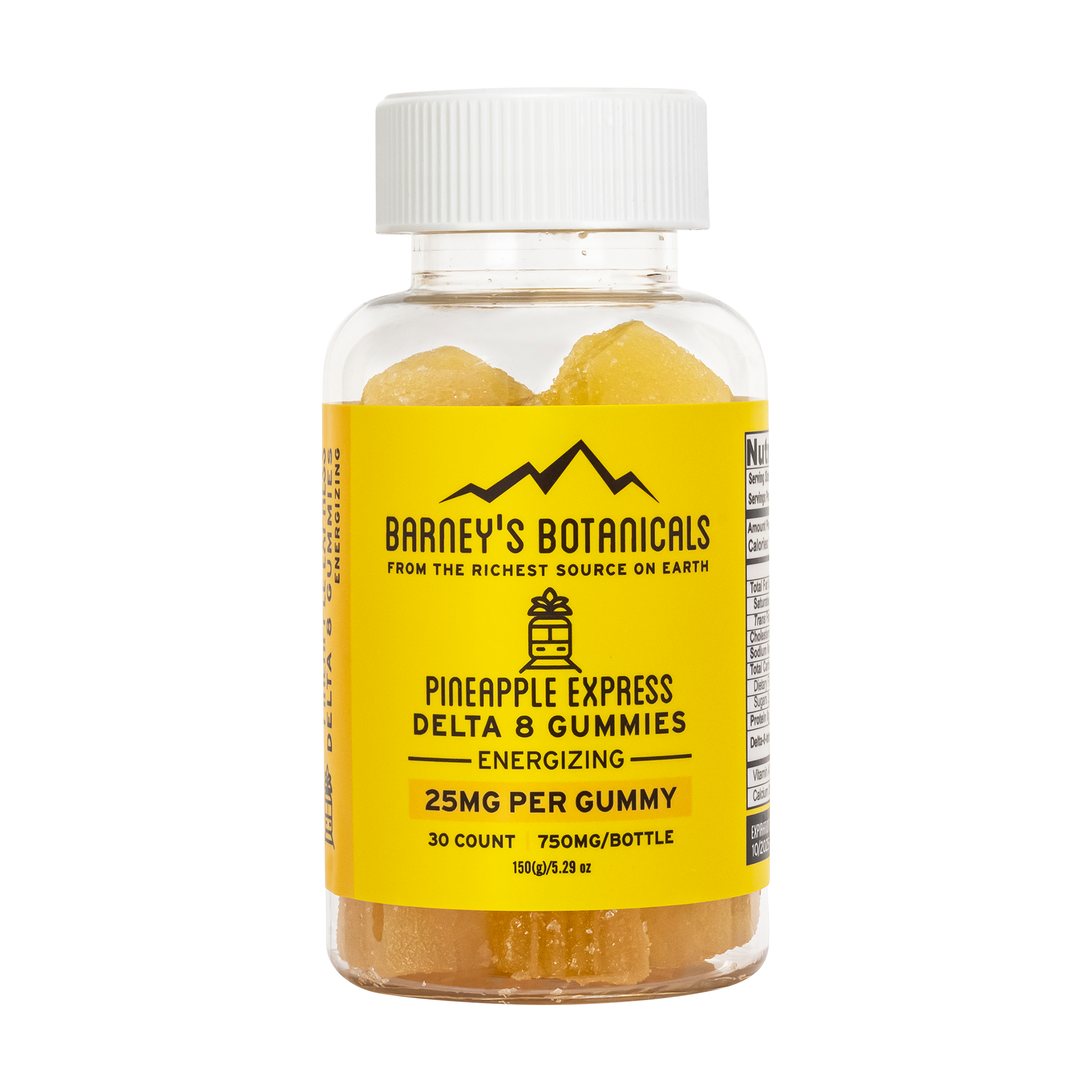 Barney's Botanticals 25mg Delta 8 Gummies in Pineapple Express Flavor - 30 Count Bottle