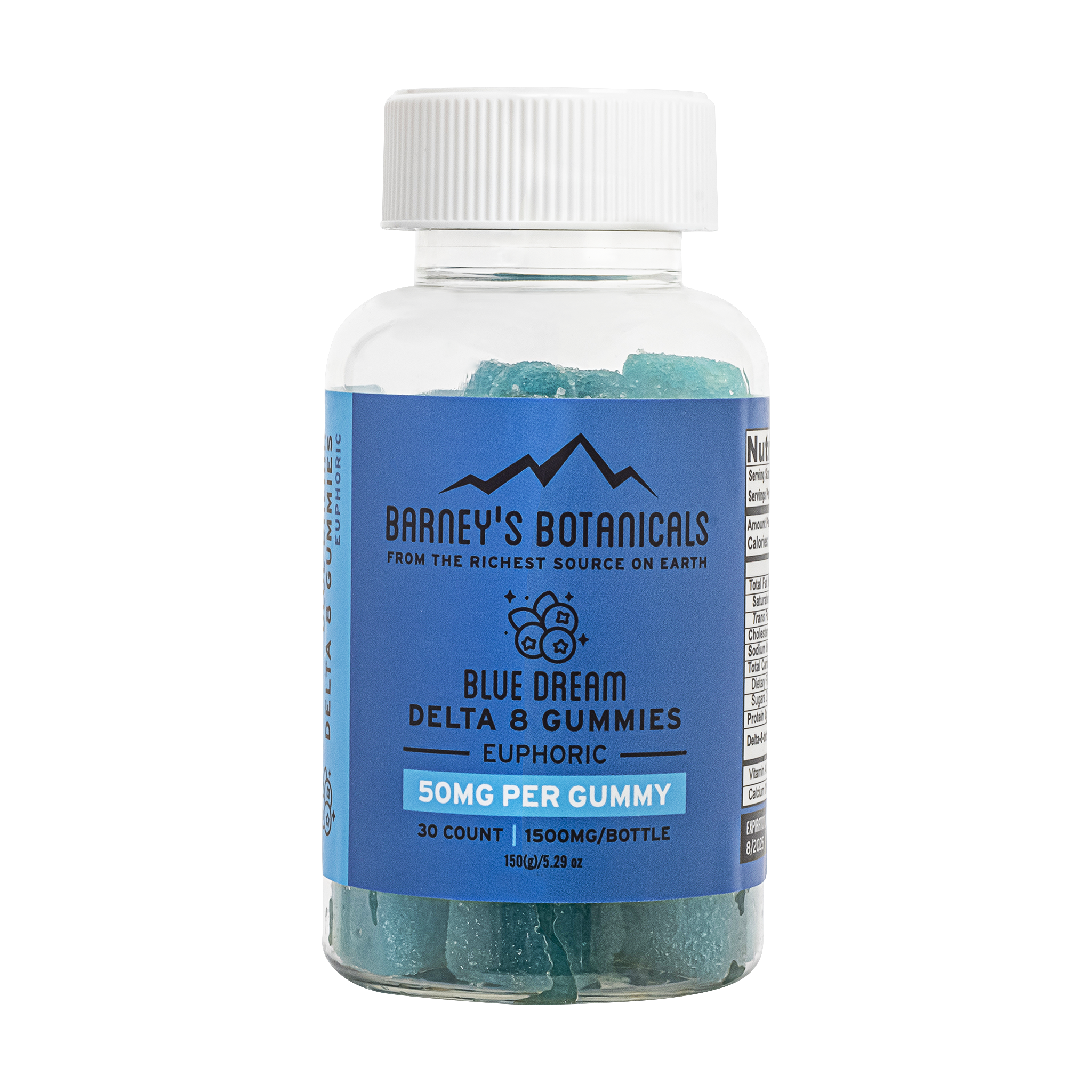 Barney's Botanicals 50mg Delta 8 THC Gummies in Blue Dream - 30 Count Bottle