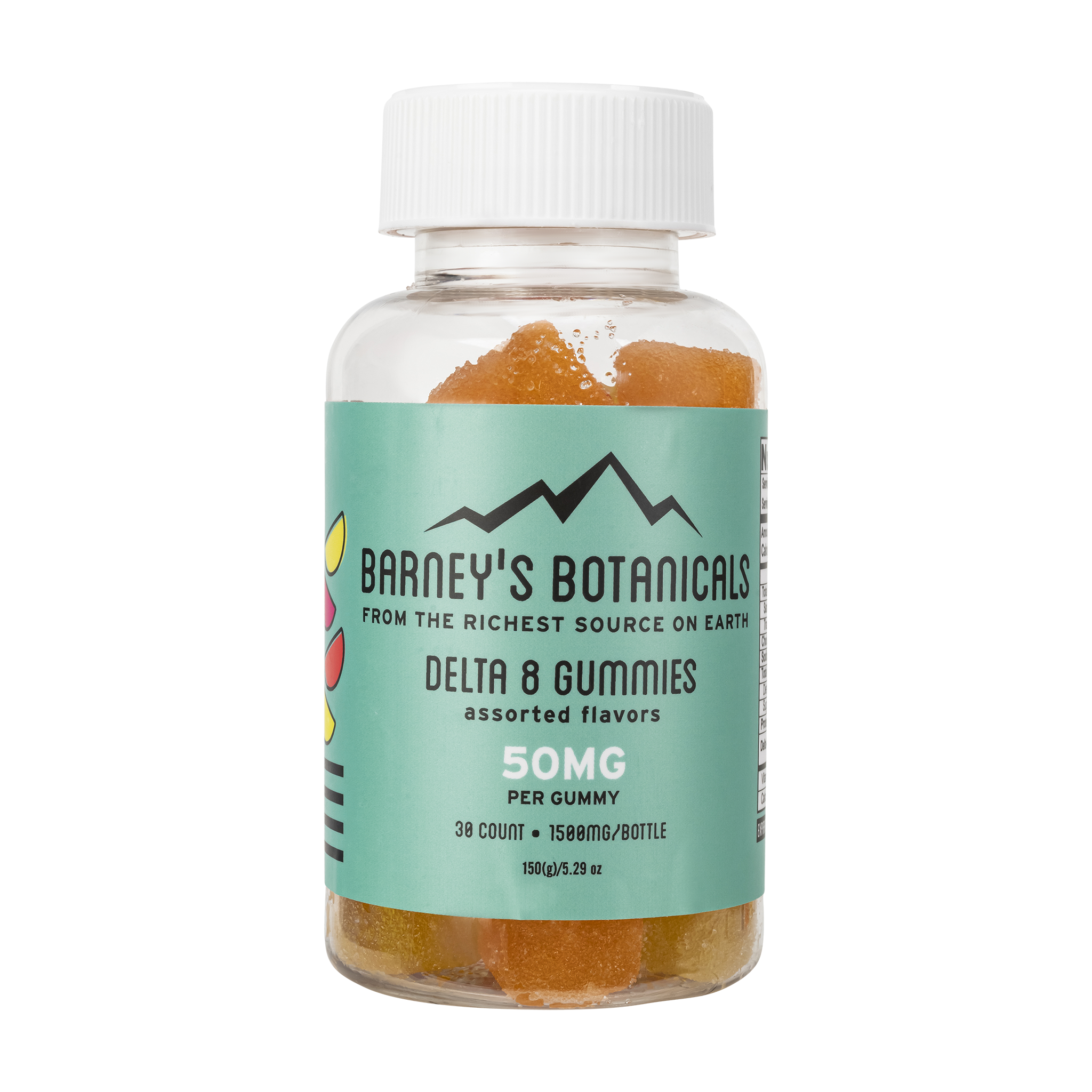 Barney's Botanicals 50mg Delta 8 THC Gummies - 30 count bottle