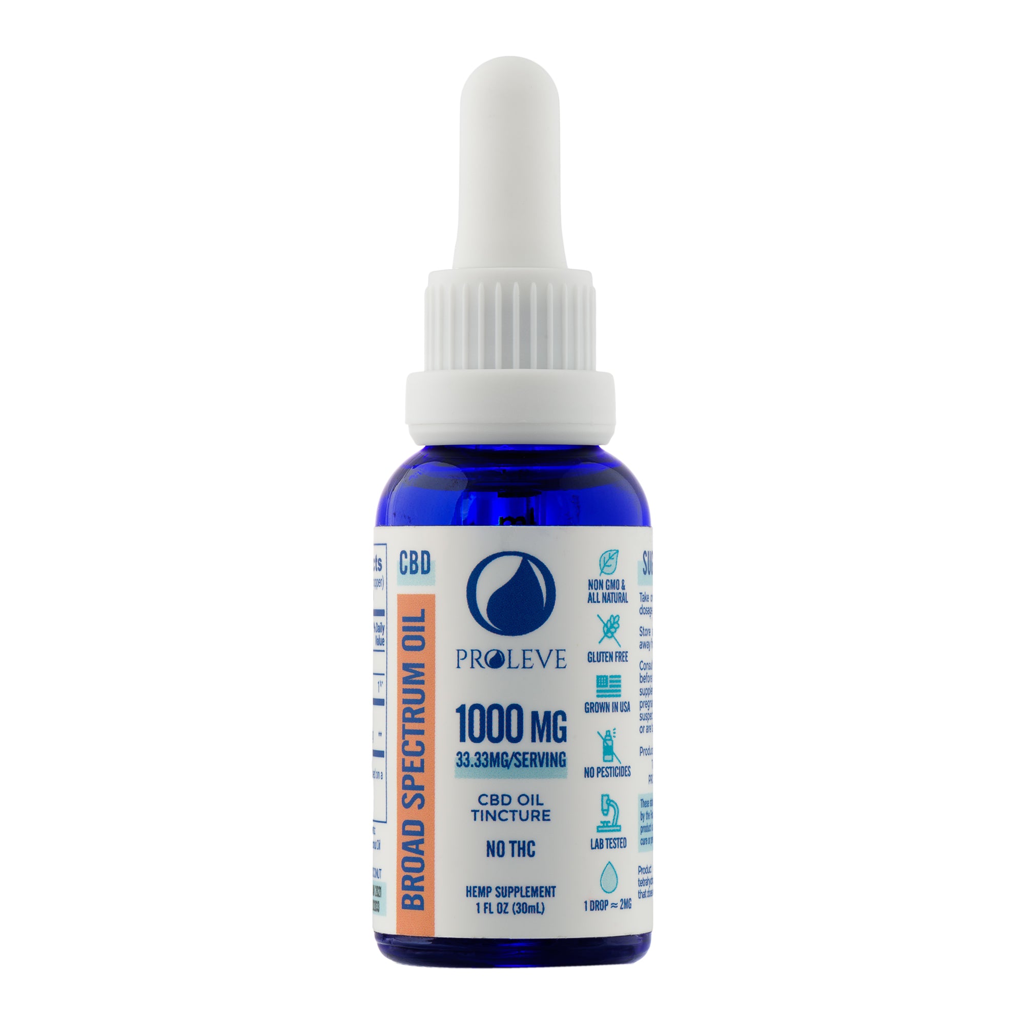 Proleve 1000mg CBD Broad Spectrum Tincture Bottle